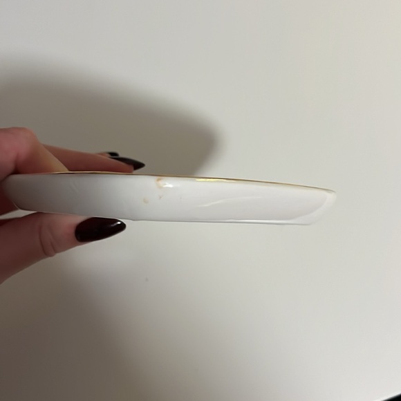 PINK AND GOLD LETTER A CERAMIC JEWELRY TRINKET DISH - Picture 4 of 6